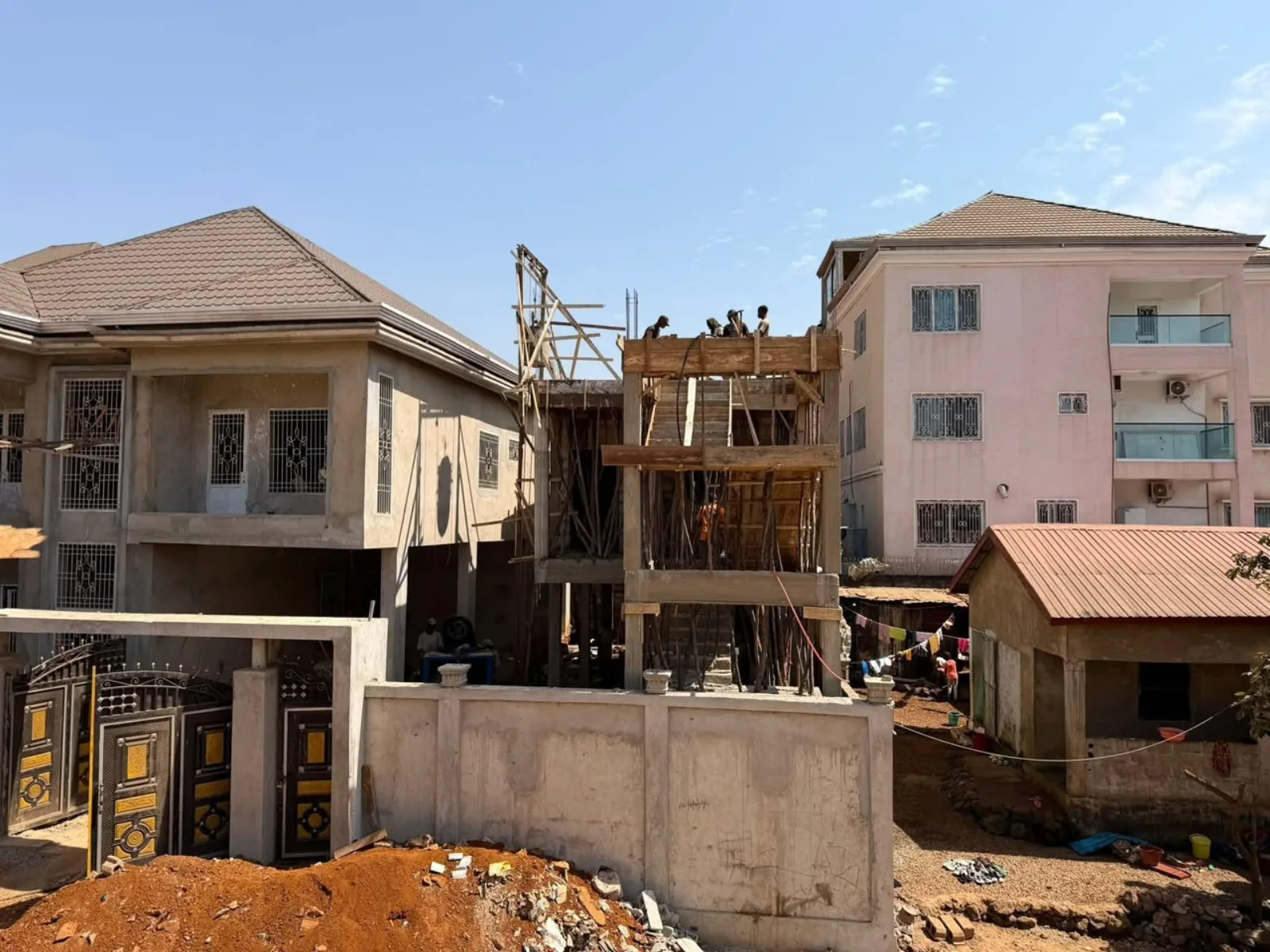 Travaux de structure en cours sur le chantier